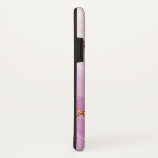 Retro Gold Iron Geometric Roze Marmer Case-Mate iPhone Case (Achterkant / rechts)