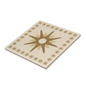 Retro Gold Starburst-ontwerp Tegeltje (Zijkant)