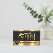 Retro Gold Stripes Handyman Gereedschap Visitekaartje (Staand voorkant)