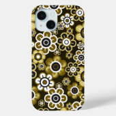 Retro Golden Blooms ventilatorstroompatroon Case-Mate iPhone Case (Achterkant)