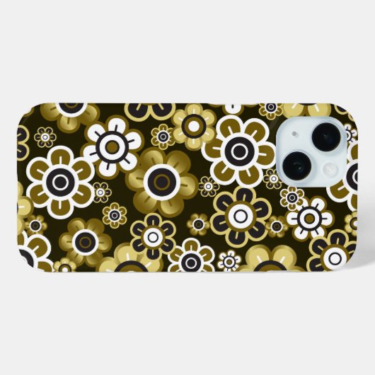 Retro Golden Blooms ventilatorstroompatroon Case-Mate iPhone Case (Achterkant (horizontaal))