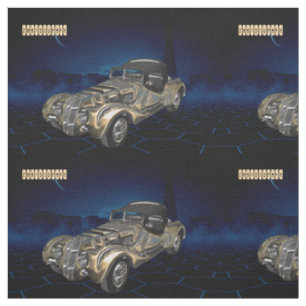 retro Golden Blue-mousserende auto Stof