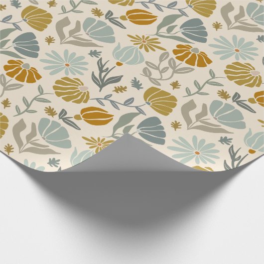 Retro Golden Daisies Cadeaupapier (Hoek)