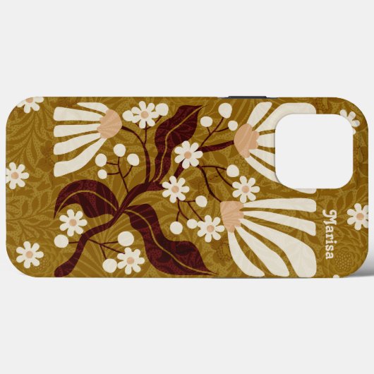  Retro Golden Floral Funky Case-Mate iPhone Case (Achterkant (horizontaal))