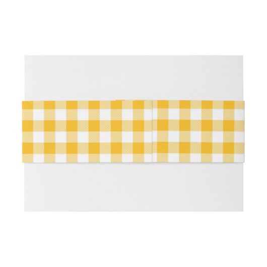 Retro Golden Gingham Invitation Belly Bands Uitnodigingen Wikkel (Achterkant Voorbeeld)