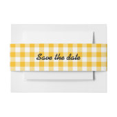 Retro Golden Gingham Invitation Belly Bands Uitnodigingen Wikkel (Voorkant Voorbeeld)