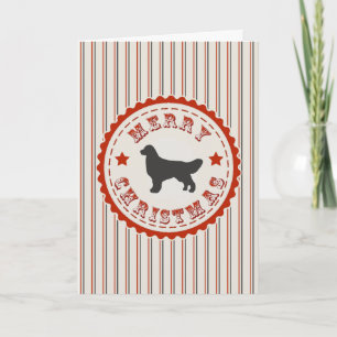 Retro Golden retriever van Kerstmis Feestdagen Kaart