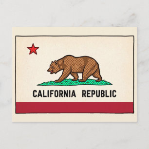 Retro Golden State Beer Californië Republiek Feestdagenkaart