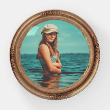 Retro Golden Stylish Portret Photo-display