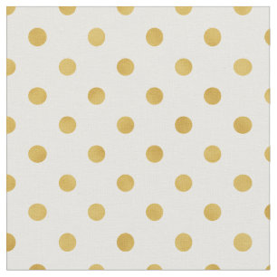 Retro golden yellow en white polka stipt patroon stof