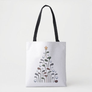Retro Golf Club Kerstboom Golfen X-mas Draagtas