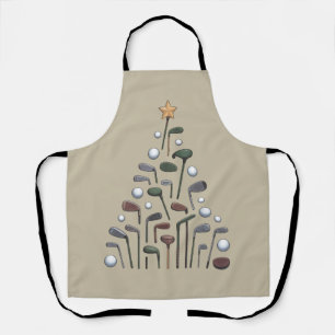 Retro Golf Club Kerstboom Golfen X-mas Schort