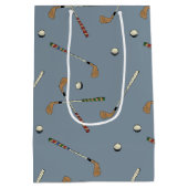 Retro Golf Golfer Club Ball Pattern Blue Medium Cadeauzakje (Achterkant)