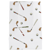  Retro Golf Golfer Clubs Balls Pattern Medium Cadeauzakje (Achterkant)