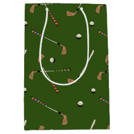  Retro Golf Golfer Clubs Balls Pattern Medium Cadeauzakje