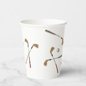  Retro Golf Golfer Clubs Balls Pattern Papieren Bekers (Rechts)