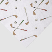 Retro Golf Golfer Clubs Balls Pattern Tissuepapier (Detail)