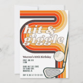 Retro Golf Hit and Giggle Uitnodiging (Voorkant)