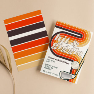 Retro Golf Hit et Giggle Invitation