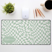 Retro golf: Modern golvend mintgroen dambordpatroo Bureaumat