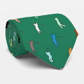 Retro Golf Pattern Stropdas (Opgerold)