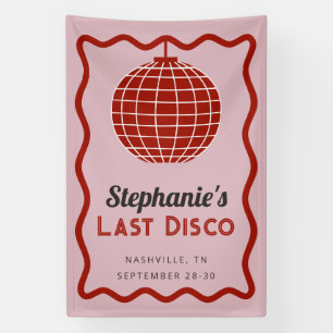 Retro golf pink en rood laatste disco vrijgezellen spandoek