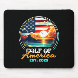 Retro Golf van Amerika 2025 Amerikaanse vlag Golf Muismat