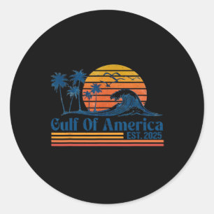 Retro Golf van Amerika 2025 Grappige Trump Ronde Sticker
