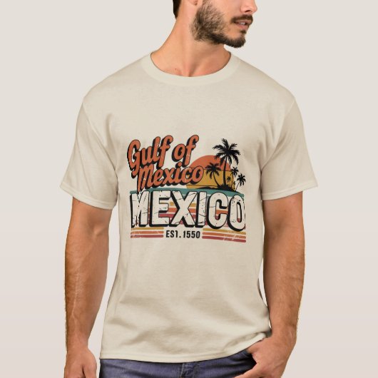 Retro Golf van Amerika en Golf van Mexico T-shirt (Voorkant)
