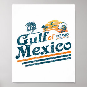 Retro Golf van Mexico 1550 Amerikaanse vlag Gu Poster