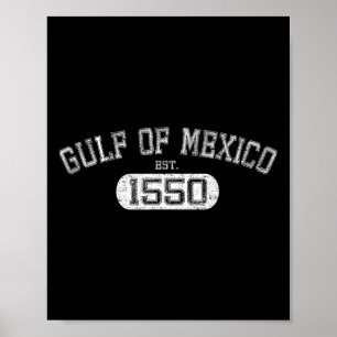 Retro Golf van Mexico Est 1550 Mexicaanse vlag voo Poster