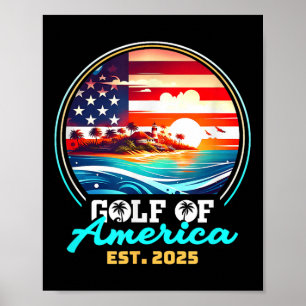 Retro Golf Van Ons Amerika 2025 Amerikaanse Vlag G Poster