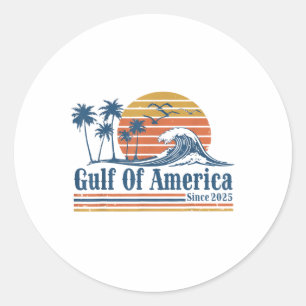 Retro Golf Van Usa Amerika 2025 Amerikaanse Vlag G Ronde Sticker