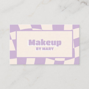 Retro Golfachtig Pastel Lavendel Geruit Grimeur Visitekaartje