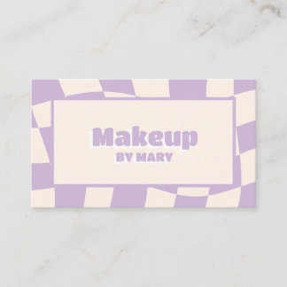 Retro Golfachtig Pastel Lavendel Geruit Grimeur Visitekaartje