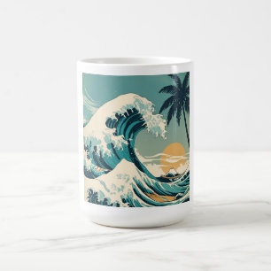 Retro golfdesign voor surfers koffiemok