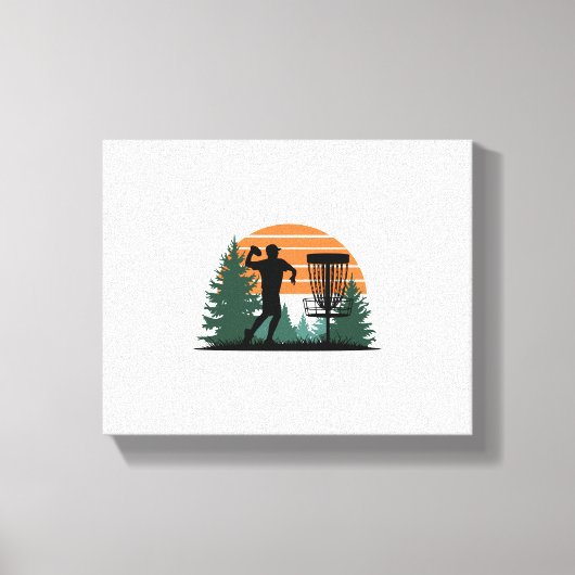 Retro  golfdisc spelen canvas afdruk (Voorkant)