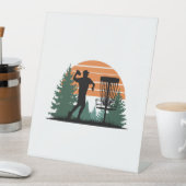 Retro  golfdisc spelen reclamebord met voetstuk (Insitu)