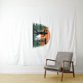 Retro golfdisc spelen wandkleed (In Situ (horizontaal))