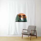 Retro golfdisc spelen wandkleed (In situ)