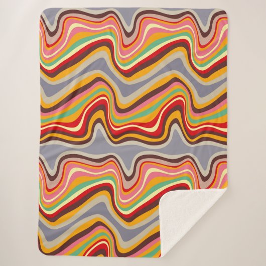 retro-golfdisco sherpa deken (Voorkant)