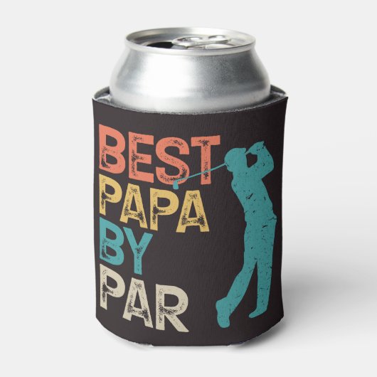 Retro Golfer - beste papieren van pas Blikjeskoeler (Blikje Voorkant)