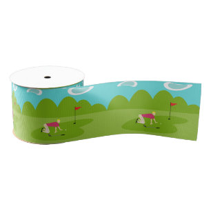 Retro Golfer Grosgrain Ribbon Grosgrain Lint