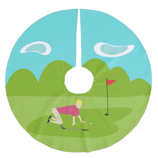 Retro Golfer Kerstboom Rok (Voorkant)