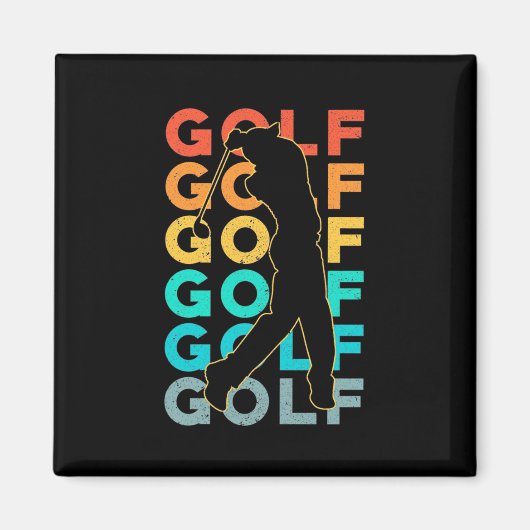 Retro Golfer Magneet (Voorkant)