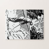 Retro Golfer Sand Trap Legpuzzel (Horizontaal)