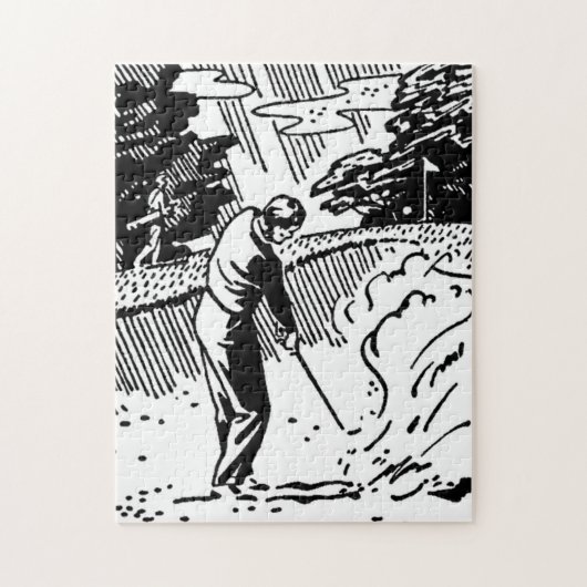 Retro Golfer Sand Trap Legpuzzel (Verticaal)