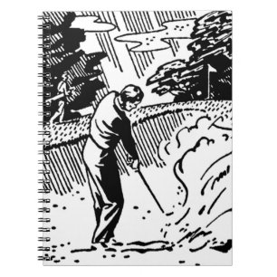 Retro Golfer Sand Trap Notitieboek