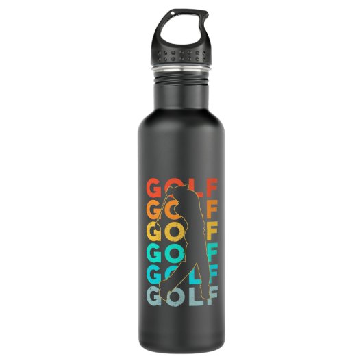 Retro Golfer Waterfles (Voorkant)