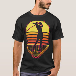 Retro Golfer Women  Sunset Palling Golf Spo T-shirt